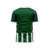 Maillot de football sublimé vert rayé pour homme, manches courtes, col rond, anti-humidité, toutes saisons, tenue d'équipe