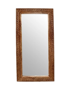 Rectangular Wooden Wall <b>Mirror</b> with Carved Frame Shabby Chic Design Handmade Decorative <b>Mirror</b> for Entryway or Bedroom - Product Image 3