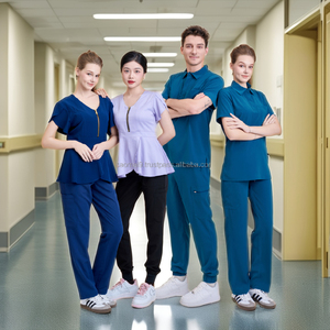 Scrubs médicaux de marque de haute qualité à la mode nouveaux modèles uniformes d'infirmière extensibles imprimés personnalisés uniformes d'hôpital d'usine FMF - Product Image 1