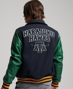 ผู้ผลิตเสื้อแจ็คเก็ตเบสบอลแบบมีโลโก้ตามสั่ง เสื้อแจ็คเก็ต Letterman Varsity แบบกำหนดเอง เสื้อแจ็คเก็ตเบสบอลแบบกำหนดเอง เสื้อแจ็คเก็ต Letterman แบบกำหนดเอง - Product Image 3