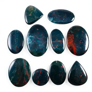 Cabochon de sang naturel fait à la main en forme de mélange de pierres précieuses en vrac certifiées sans traitement, toutes tailles pour la fabrication de pendentifs de bijoux - Product Image 3