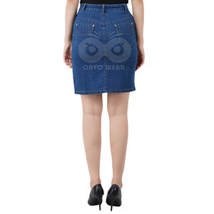 Fabrication en usine, nouvelle arrivée, jupe en jean pour femmes à manches longues, jupe en jean pour femmes sur mesure, vente en gros - Product Image 4