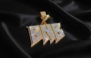 Colgante de Plata 925 con Letra Inicial Personalizada y Diamante Moissanita VVS, Colgante de Nombre Bicolor, Collar Estilo Hip Hop Iced Out, Joyería Exclusiva - Product Image 4