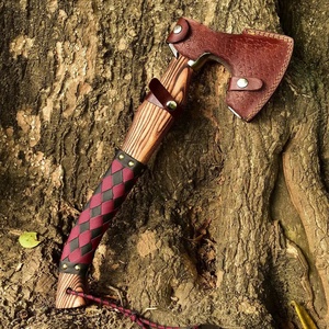 Hacha Vikinga Raven Forjada a Mano con Mango de Madera y Empuñadura de Cuero OEM ODM Venta al por Mayor Directo de Fábrica - Product Image 5