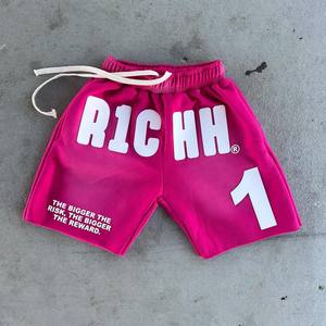 Shorts graphiques roses |   Shorts de survêtement en molleton oversize style streetwear |   Plus le risque est important, plus le récompensé est important - Citées sur les shorts OEM Label - Product Image 1