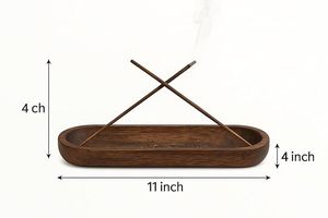 Glass Rectangle Candle Holder Tray Cup Display Rack Handmade Decorative Still Life Pattern Heat Resistant Asian Zen Design Decor - Product Image 3