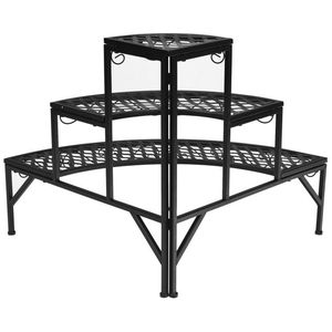 3-Tier Metal <b>Corner</b> Plant Display Rack for Patio Furniture - Product Image 3