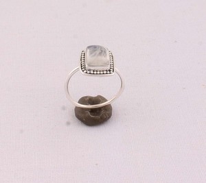 Natural Rainbow Moonstone <b>Ring</b> 925 Sterling Silver Vintage Style Blue Fire Gemstone <b>Ring</b> for Women Handcrafted Dotted <b>Boho</b> - Product Image 6