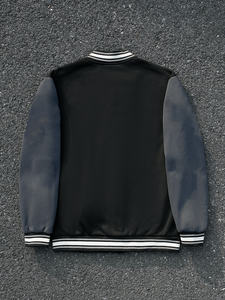 Blouson universitaire noir pour homme, motifs imprimés LA City Angels, style streetwear hivernal, design vintage, logo floqué sur le devant - Product Image 2