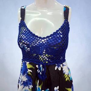 Women's Halter Neck Floral Print Knee-Length A-Line <b>Loose</b> Rayon Natural Waist Bohemian Casual Eco-Friendly Breathable <b>Dress</b> - Product Image 6