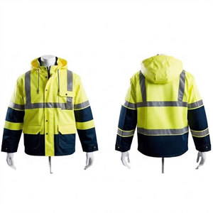 New Arrival SCALER SPORTSWEAR High Visibility ANSI Class 3 <b>Waterproof</b> Reflective Hoodies Pullover Long Sleeve Drawstring Hood - Product Image 1