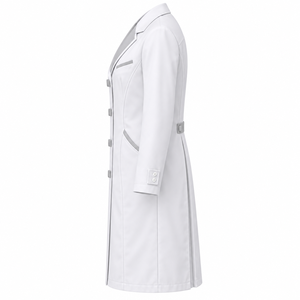 Blouse Médicale Unisexe Blanche et Grise à Col Revers, Coupe Ajustée, Uniforme de Laboratoire Personnalisé, Vente en Gros, Tenue de Travail pour Équipe Clinique - Product Image 3