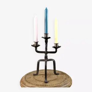 Candelabro antiguo, soporte para velas de mesa, decoración vintage, soporte ornamental para velas, pieza decorativa de metal - Product Image 2