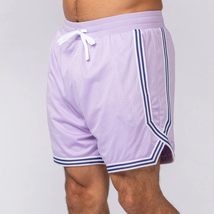 Pantalones Cortos de Malla para Hombre, Sin Bolsillos, con Costuras en Contraste, Largos hasta la Rodilla, Corte Regular, con Logotipo Personalizado, Pantalones Cortos de Baloncesto para Niño - Product Image 4
