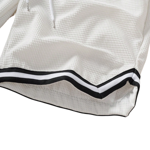 Men Waffle Knit Shorts Drawstring <b>Elastic</b> Waist Summer Shorts Relaxed Fit Side Pockets Athletic Wear Contrast Trim Streetwear - Product Image 5