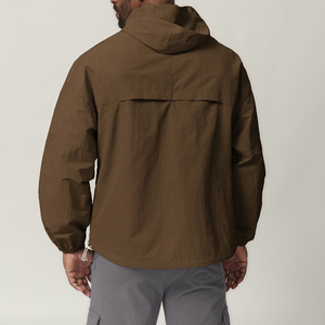 <b>Men's</b> Waterproof Windproof Eco-Friendly Quick Dry Breathable Lightweight Thick 100% Nylon Sporty <b>Long</b> Windbreaker <b>Jacket</b> - Product Image 6