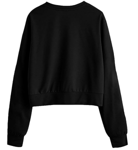 เสื้อสเวตเชิ้ตผ้าฝ้ายแท้ 100% เนื้อนุ่ม 380 กรัม ทรงโอเวอร์ไซส์ ไหล่ตก แบบครอป สำหรับผู้หญิง ไซส์พลัส คอกลม สไตล์สตรีทแฟชั่น - Product Image 3