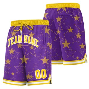 Pantalones Cortos de Baloncesto para Hombre con Estampado de Estrellas Verdes, Cordón Ajustable, Cintura Media, Bolsillos Delanteros, Logotipo Estampado, Secado Rápido, Estilo Jogger, Poliéster/Algodón - Product Image 5