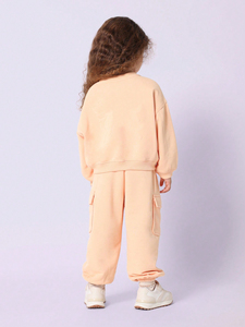 Ensemble de survêtement évasé deux pièces pour enfants, imprimé vintage bleu roi, collection 2026, fabriqué sur mesure pour garçons - Product Image 6
