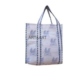 Wholesale Custom Superior 100% Cotton Floral Casual Party Shopping Tote Bag Environmental Protection Quality - Product Image 4