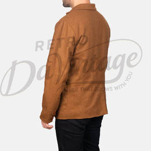 Blazer en laine marron premium pour homme, coupe ajustée, veste de costume décontractée, légère, douce, chaude, pour l'hiver, veste de mode pour affaires - Product Image 2