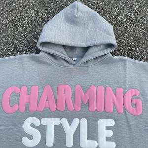 Sweat-shirt à capuche pour homme de haute qualité, personnalisé, avec impression 3D en relief du logo sur le devant, décontracté, uni, 100% coton, impression DTG - Product Image 3