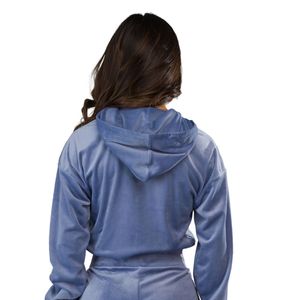 Women's Light Blue <b>Crop</b> Full <b>Zip</b> Hoodie Long Sleeve Soft Casual Gym Workout Activewear Lightweight Everyday Outerwear - Product Image 5