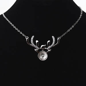 Collier en argent S925 pour femmes, pendentif en perle 9-10 mm, ensemble avec chaîne, accessoires de bijoux DIY, semi-fini, 365 - Product Image 4