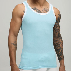 Débardeur Vintage Homme en Coton Respirant 100% Coton, Coupe Longue Slim Fit, Style Urbain, Matière Côtelée Tricotée pour Musculation - Product Image 3