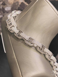 สร้อยคอเงินแท้ 925 ประดับเพชรโมอิสซาไนต์ทรงกรงเล็บ ดีไซน์แบบ Cuban Link สำหรับทุกเพศ สไตล์ฮิปฮอป เหมาะสำหรับงานปาร์ตี้ งานแต่งงาน พร้อมใบรับรอง GT - Product Image 3