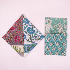 Custom Block Print Cotton Bandana 21X21 Inches Soft Fabric Handmade Scarf Manufacturer OEM ODM Private Label Supply - Product Image 2