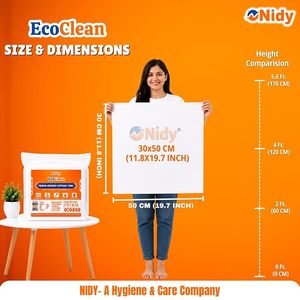 Nidy Eco Clean Premium Disposable Towel 30x50 cm Soft Absorbent Hypoallergenic Non-Toxic Lint Free Multifunctional Breathable - Product Image 2