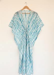 Tela de Alta Calidad Ecológica 100% Algodón con Encaje, Tie Dye, Estilo Bohemio, para Kaftán, Largo Maxi, Cintura Elástica, Mangas Dolman, Transpirable - Product Image 5