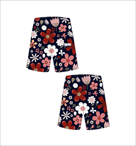 Custom Navy Blue Basketball <b>Shorts</b> with <b>Red</b> White and Pink Floral Pattern Lightweight Breathable Mesh Athletic Training Gear - Product Image 1