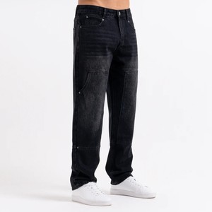 Pantalon pour homme, jean de style hip-hop de haute qualité, denim empilé, effet usé, décontracté pour l'automne - Product Image 2