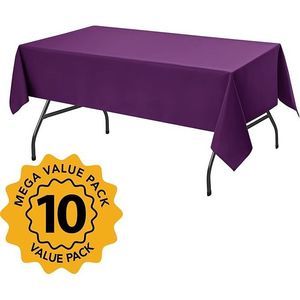 Set di 10 Tovaglie Rettangolari Viola 60 X 84 Pollici, Tessuto in Poliestere Antimacchia per Tavoli da 4 Piedi, Lavabili - Product Image 3