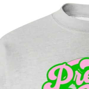 Sweat-shirt à col rond gris pour femme, motif 'Pretty Girl Vibes', manches longues, poignets côtelés, en polaire, décontracté, pour le quotidien et le style urbain - Product Image 2