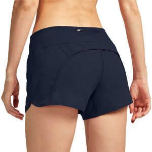 Shorts de sport bordeaux taille mi-haute avec poches, séchage rapide, écologiques, respirants, en tissu tricoté, taille élastique pour femme - Product Image 3
