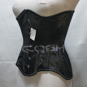 Corsé Clásico Negro de Satén con Varillas de Acero para Moldear la Figura Tipo Reloj de Arena KORSETS |   Fabricante de corsés personalizados al por mayor - Product Image 3