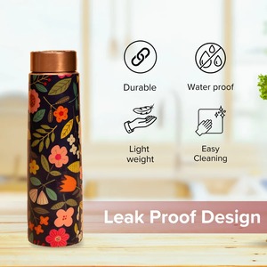 Bouteille d'eau en cuivre à double paroi écologique de designer avec finition imprimée vibrante pour la maison, les voyages et l'extérieur - Achetez directement auprès du fournisseur - Product Image 2