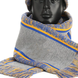 Ensemble Écharpe Longue Grise et Bonnet Sigma Gamma Rho SGRho, Broderie Personnalisée Bleu Royal et Or, Épais et Chaud, Unisexe, Équipement Hivernal pour Sororité - Product Image 5