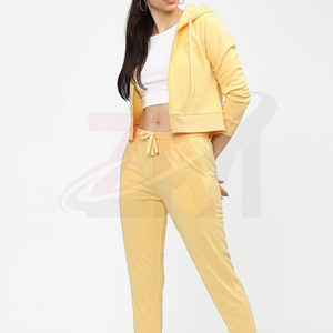 เสื้อฮู้ดครอปผู้หญิงขายส่งสำหรับฤดูใบไม้ร่วง ผ้าฝ้าย 100% รับสกรีนโลโก้ เสื้อฮู้ดครอปสำหรับผู้หญิง ระบายอากาศได้ดี - Product Image 5