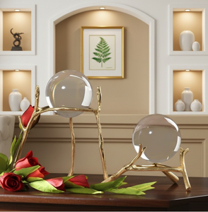 Sculpture d'arbre en métal avec base en bois, décoration moderne de luxe pour la maison, pièce maîtresse pour le salon ou le bureau. - Product Image 2