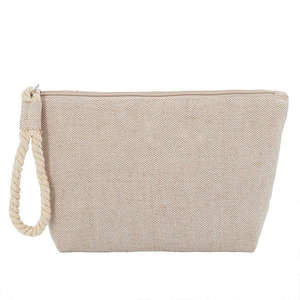 Elegante Bolsa de Cosméticos de Yute Ecológica con Cierre, Bolsa de Viaje para Guardar Maquillaje - Product Image 6