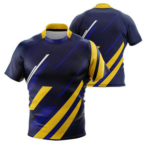 Conjunto de Camiseta y Pantalones Cortos de Rugby Estampados Premium para Equipos, Uniforme de Rugby Personalizado, Transpirable, de Secado Rápido, UPF 50+, Absorbe la Humedad, Deportivo - Product Image 1