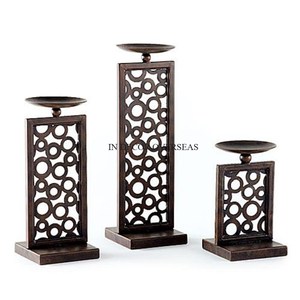Fancy Brass Hurricane Candleholder <b>Gold</b> Finish Clear Glass Cylinder Home Decoration Heat Resistant Metal <b>Lantern</b> From India - Product Image 3