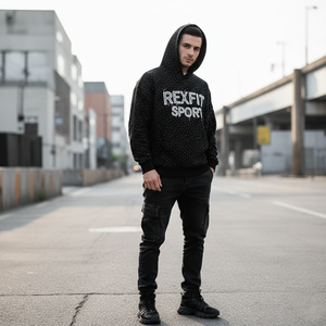 เสื้อฮู้ด Rexfit Sports แบบสั่งทำพิเศษ ประดับด้วยคริสตัล พิมพ์ลาย DTG ผ้าฝ้าย 100% เสื้อฮู้ดครอปปี้ ปักลาย เสื้อฮู้ดผ้าเฟรนช์เทอร์รี่ - Product Image 1