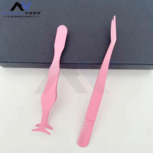 Juego de 2 piezas: Peine para pestañas rosa y pinza aplicadora de pestañas postizas con forma de caballito de mar, herramienta de belleza - Product Image 2