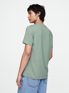 เสื้อยืดคอกลมแขนสั้นทรงหลวมสำหรับผู้ชาย ผ้าคอตตอนเจอร์ซีย์เรียบ พร้อมโลโก้ด้านหน้า เป็นมิตรกับสิ่งแวดล้อม ระบายอากาศได้ดี สไตล์ลำลอง - Product Image 3