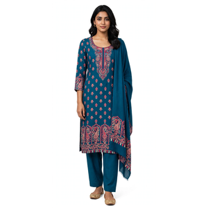 Luxury Pakistani Jacqauard Jamawar Pashmina <b>3</b> <b>Piece</b> <b>Suit</b> <b>for</b> <b>Women</b> Pashmina Wool Cashmere Viscose Acrylic Salwar Kameez Set - Product Image 1